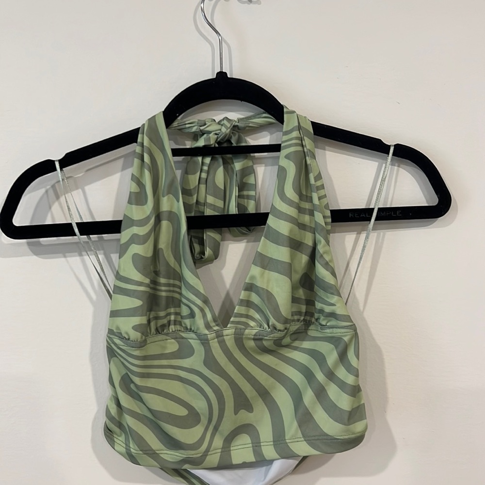 Green Retro Crop Top